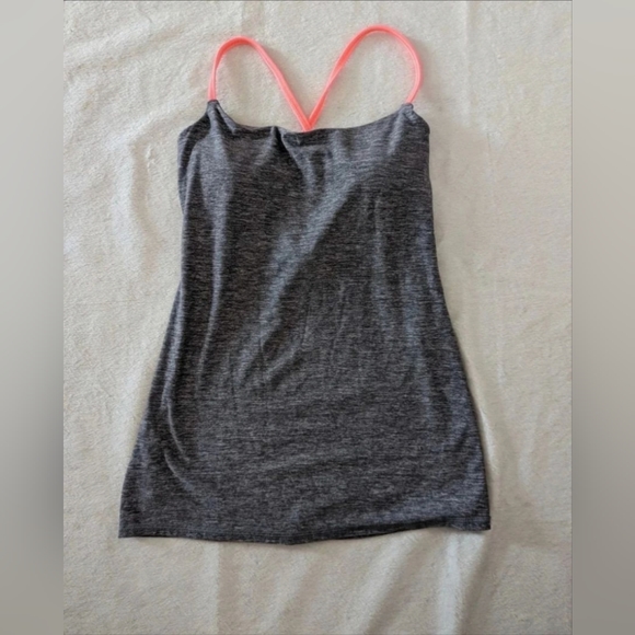Lululemon Dancing Warrior TankHeathered Slate / Grapefruit - Picture 2 of 3